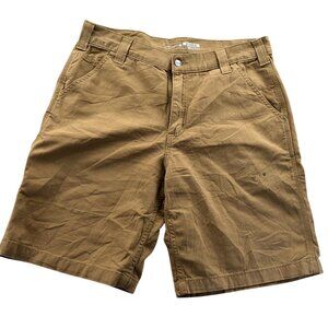 Carhartt Men's Work Shorts Size 34 Rugged Flex Relaxed Canvas Khaki Tan Casual
